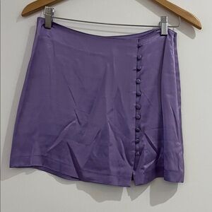 Zara Purple Mini Skirt with Button Detail